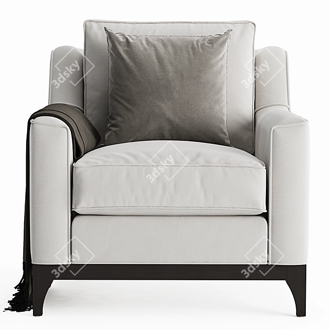 Elegant Lyndon Lysander Armchair 3D model image 2