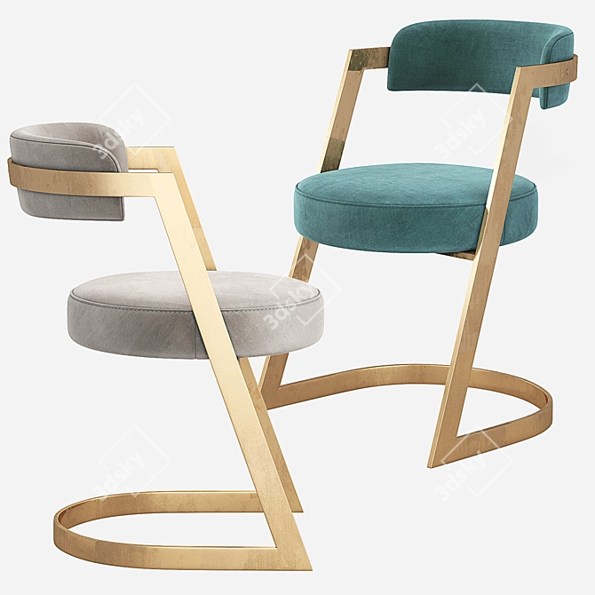 Elegant Kelly Wearstler Studio Dining Chair 3D model image 3