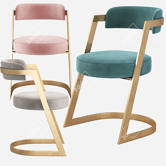 Elegant Kelly Wearstler Studio Dining Chair 3D model image 6