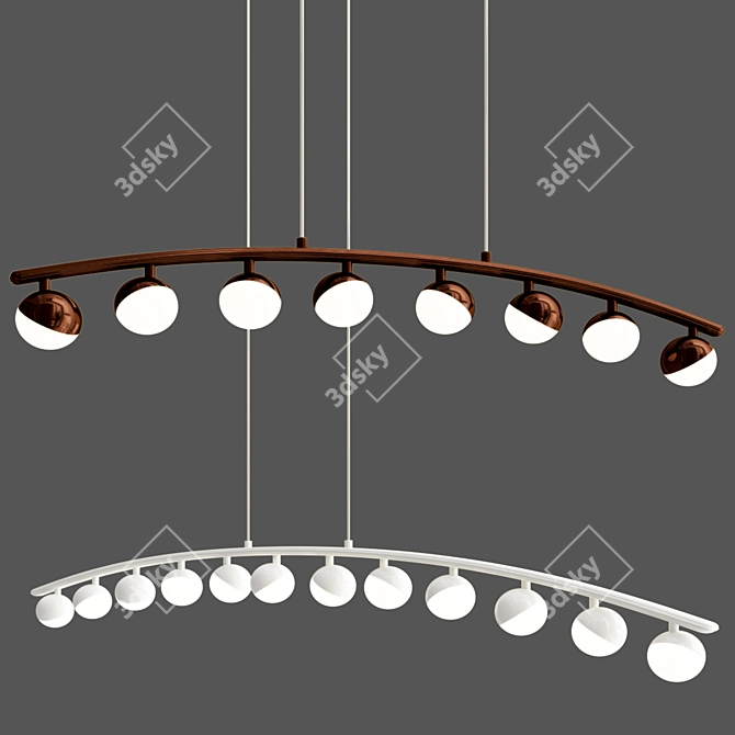 Harmonious Glow: Choir LED Pendant Light 3D model image 3