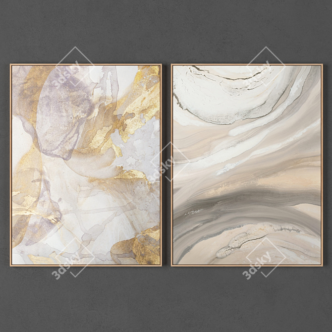 Abstract Frames Set - 800x600mm 3D model image 1