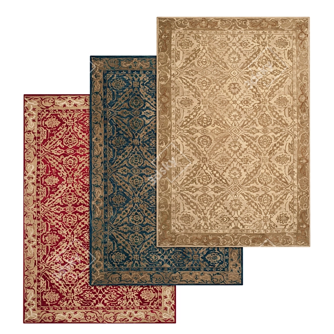 Luxury Rug Set | High-Quality Textures 3D model image 1