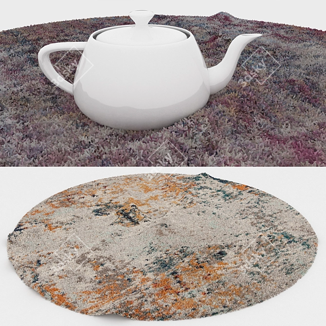 Round Carpets Set 182: Versatile and Realistic 3D Rug Collection 3D model image 3