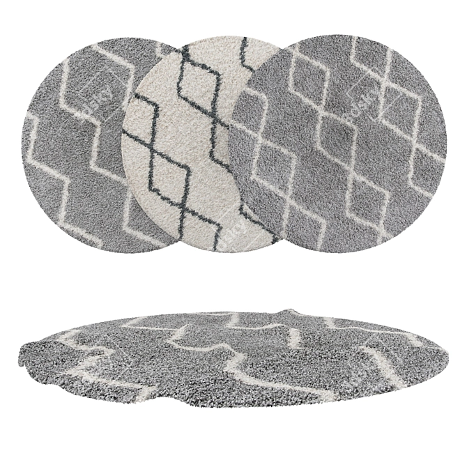 Round Carpets Set 185: Versatile and Realistic 3D model image 1