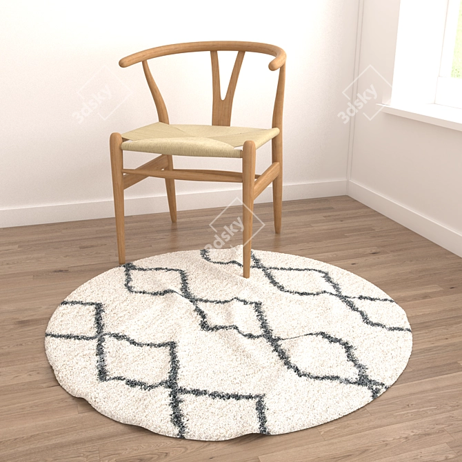 Round Carpets Set 185: Versatile and Realistic 3D model image 4