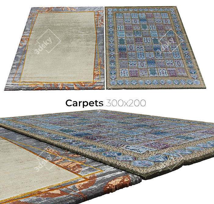 Stylish Interior Carpets 3D model image 1