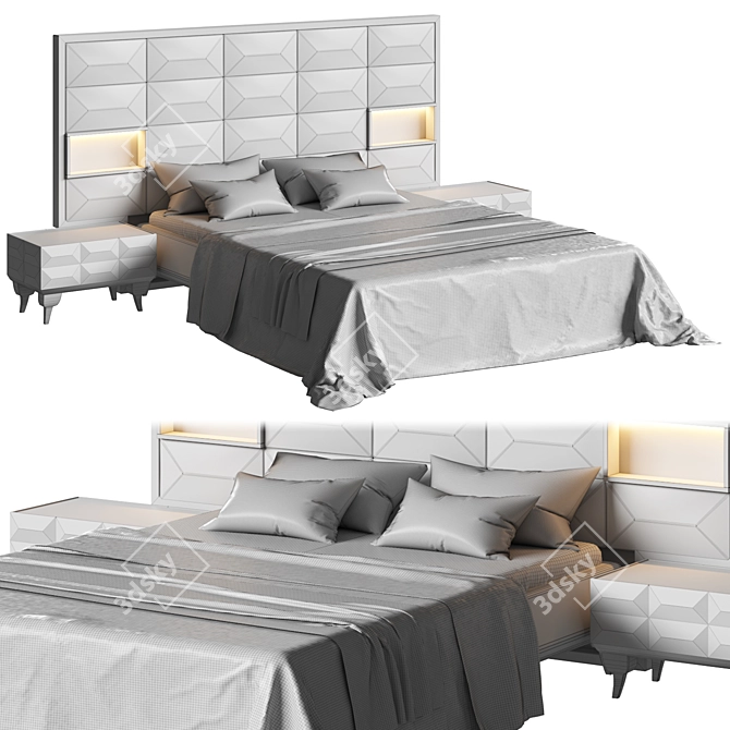 Modern Millimeter Bed 2015 3D model image 5