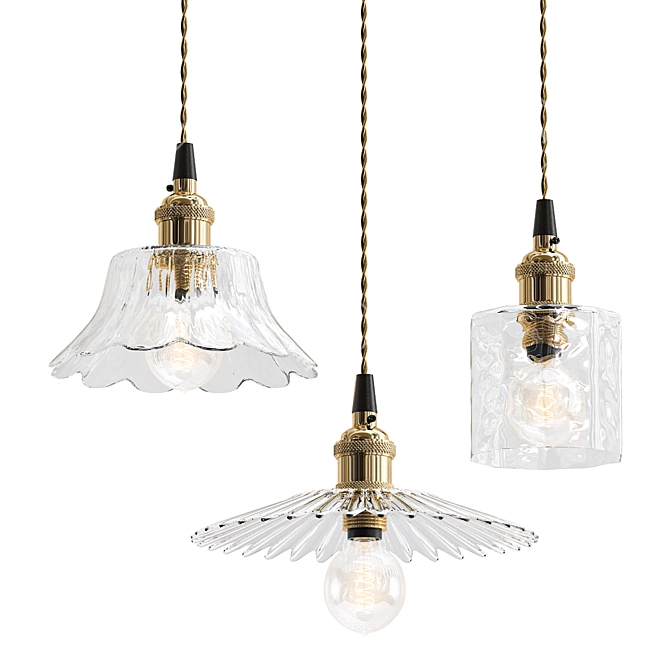 Petunia Glass Pendant Light 3D model image 1