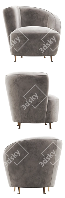 Sleek Eichholtz Khan Armchair 3D model image 2