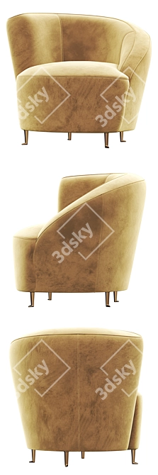 Sleek Eichholtz Khan Armchair 3D model image 3