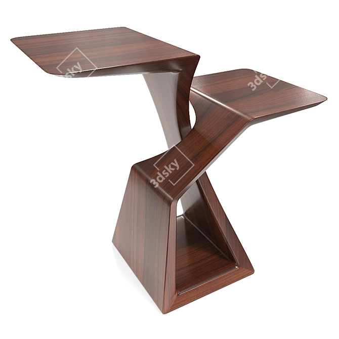 Sleek Sapele Beverage Stand 3D model image 1