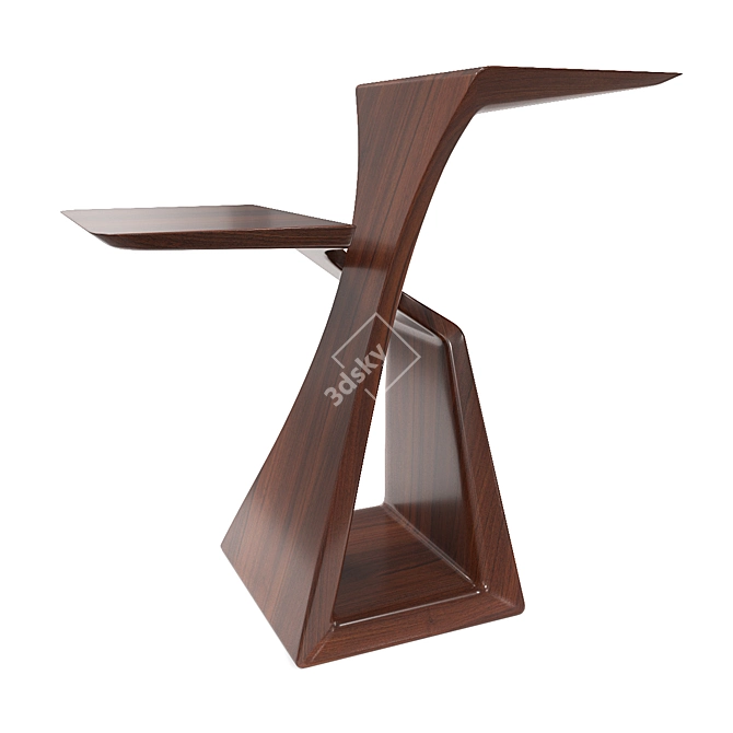 Sleek Sapele Beverage Stand 3D model image 3