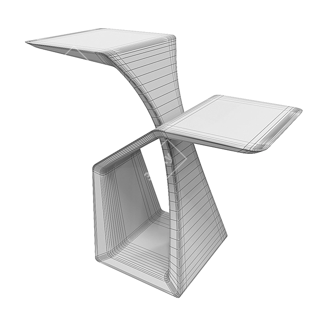 Sleek Sapele Beverage Stand 3D model image 5