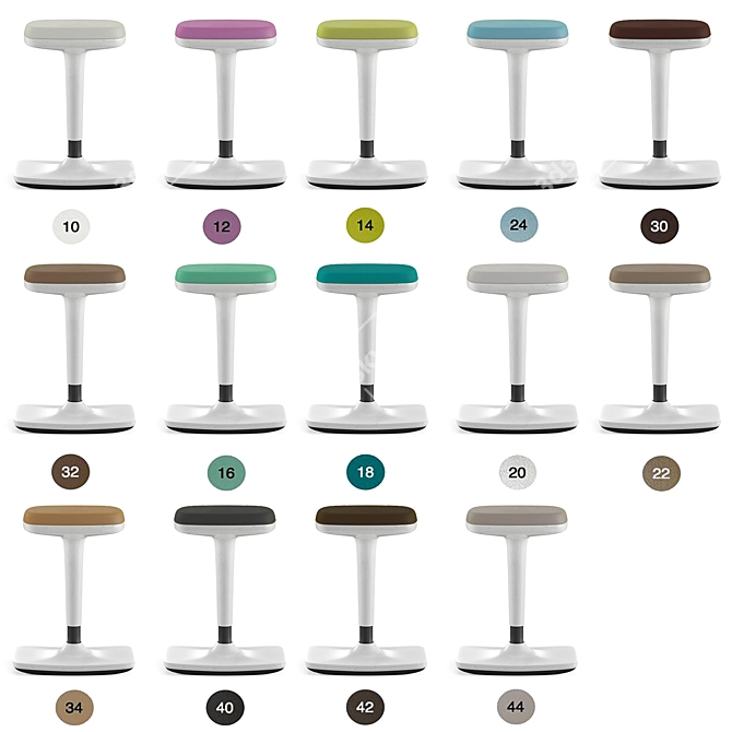 Adjustable Stool Flex - 14 Colors 3D model image 4