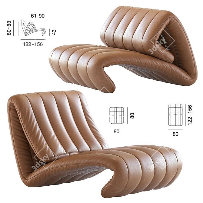 Modern Armchair Ds 266 | Sleek Design by Stefan Heiliger 3D model image 1