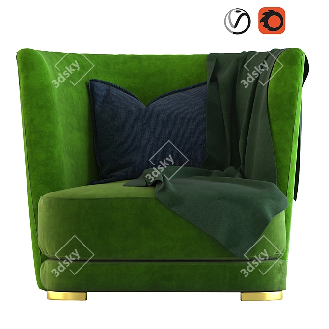 Elegant Vinita Sofa: Luxurious & Stylish 3D model image 1