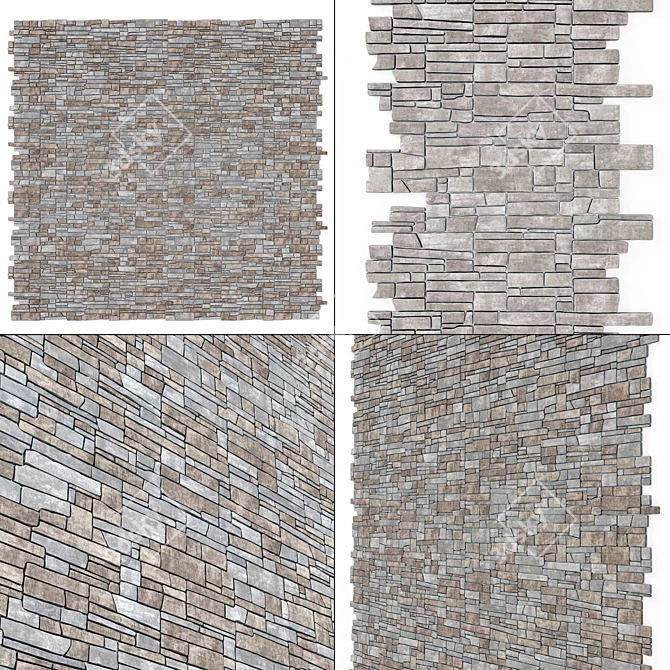 Wall Stone Clinker Panel - Versatile and High-Quality! 3D model image 2