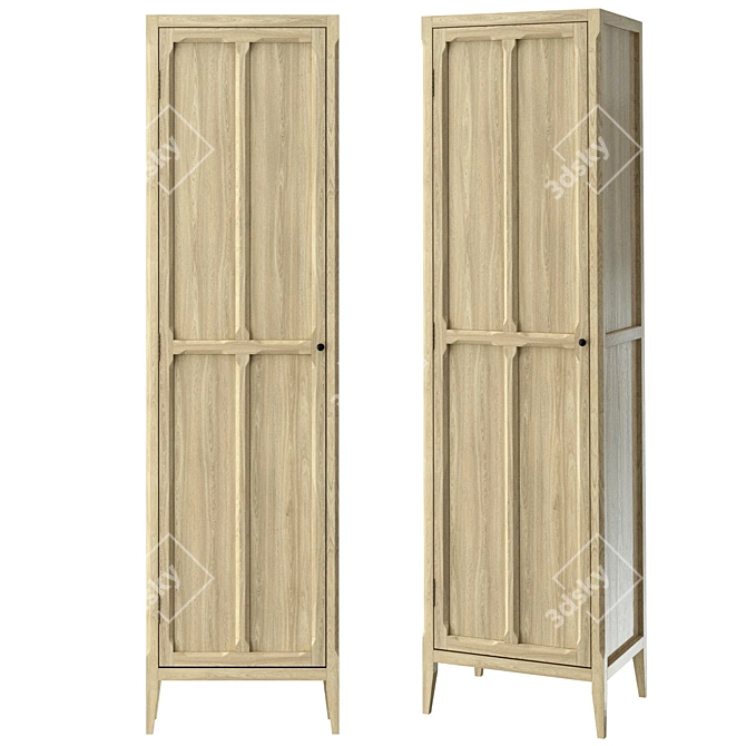 Elegance One-Door Wardrobe 3D model image 1