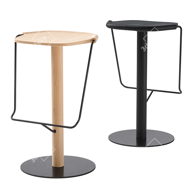 UNCINO STOOL: Sleek and Stylish Seating Solution 3D model image 1