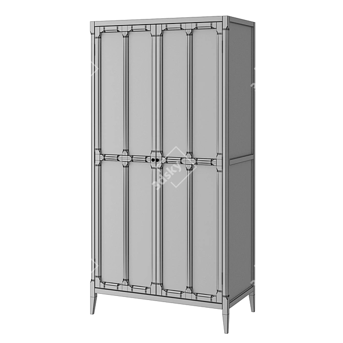 Eugenie 2-Door Wardrobe: Stylish & Spacious 3D model image 2