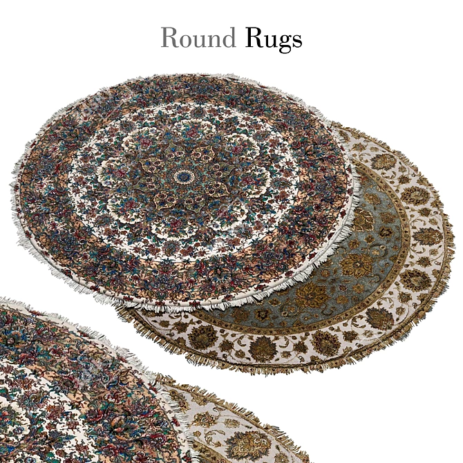 Elegant Round Rugs 001 3D model image 1