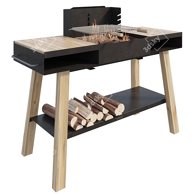 EGOE BBQ Table Grill: Style Meets Functionality 3D model image 1
