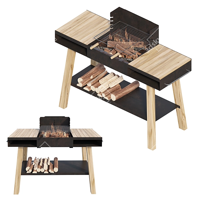EGOE BBQ Table Grill: Style Meets Functionality 3D model image 2