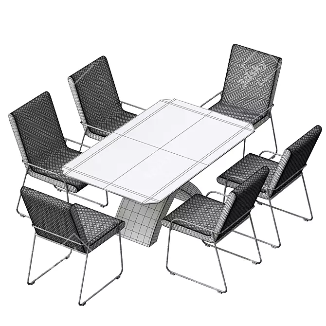 Modern Dining Set: Contemporary Tables & Chairs 3D model image 5