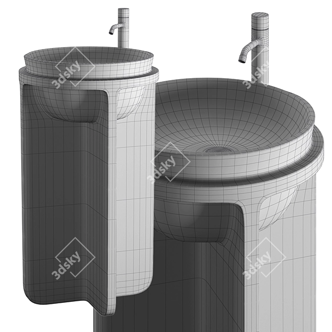 Controstampo Washbasin: Elegant Cristalplant Freestanding Design 3D model image 5