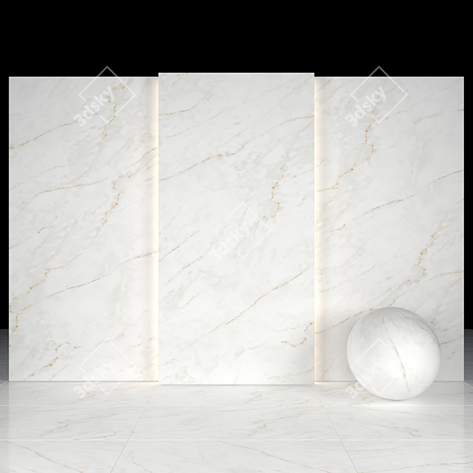 Elegant Calacatta Glossy Marble 3D model image 1