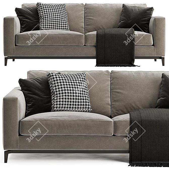 Elegant Minotti Andersen 2-Seater Sofa 3D model image 2