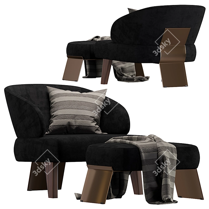 Modern Elegance: Reeves Large Armchair 3D model image 1