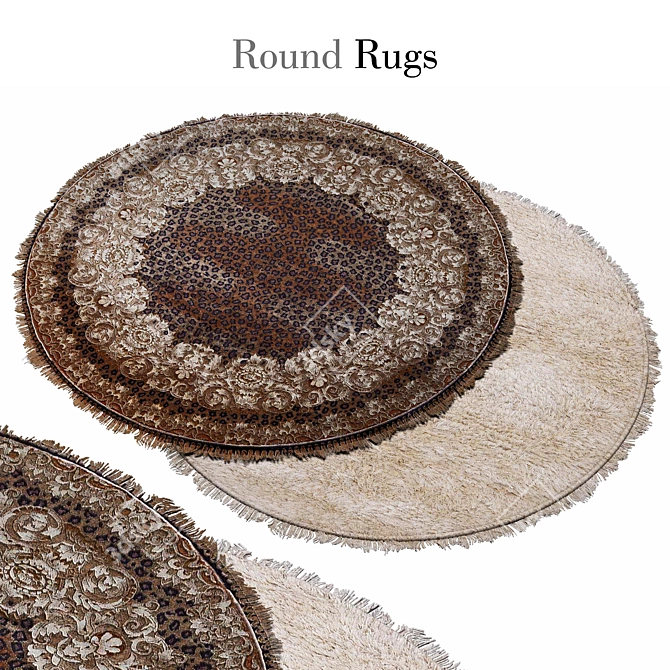 Modern Round Rugs - Stylish & Durable 3D model image 1