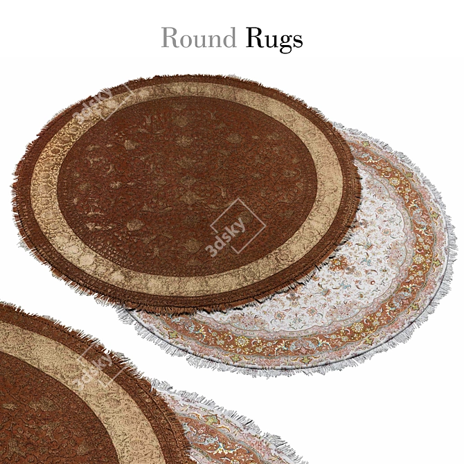 Modern Round Rugs: Chic and Versatile 3D model image 1