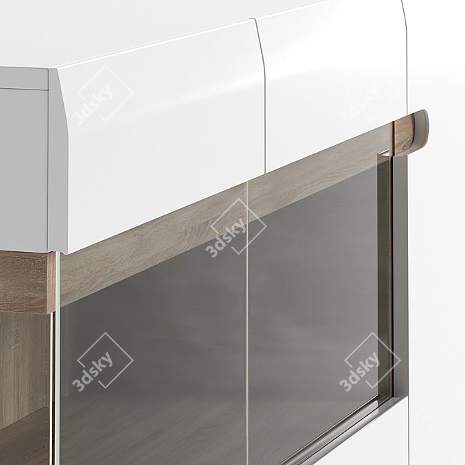 Modern White Glass Door Chest of Drawers 3D model image 3