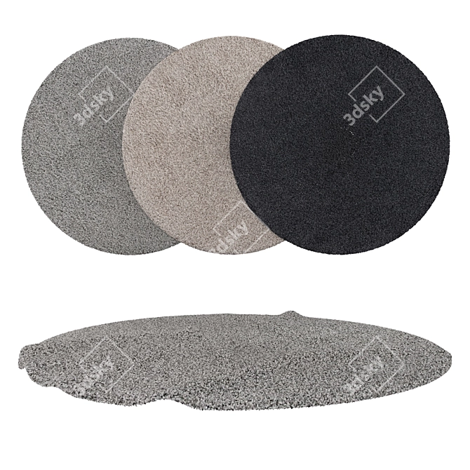 Round Carpets Set 188: Versatile Rug Collection for V-Ray and Corona 3D model image 1