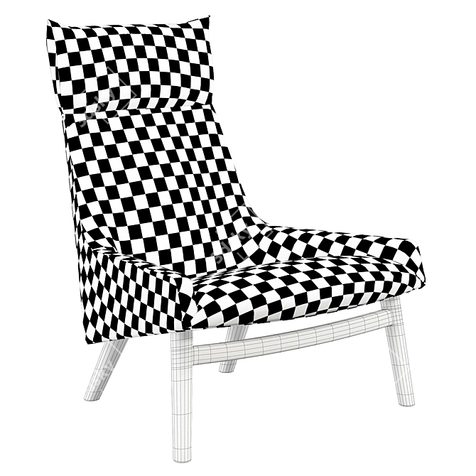 Modern Wendelbo Armchair 3D model image 5