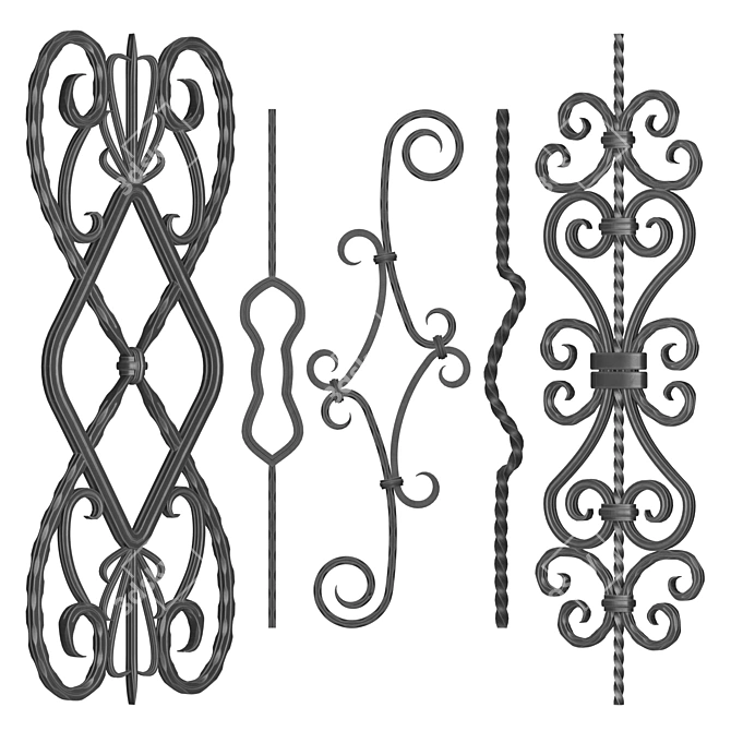 Elegant Iron Panel No.09: Stunning 70/90 CM Samples 3D model image 1