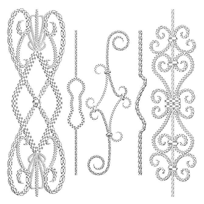 Elegant Iron Panel No.09: Stunning 70/90 CM Samples 3D model image 2