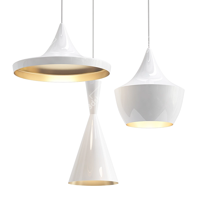 Minimalist White Pendant Light 3D model image 1