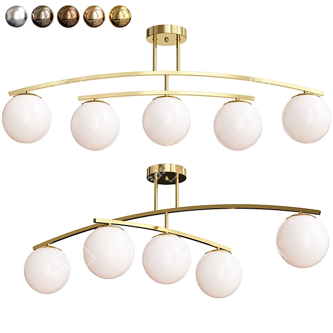 Eurosvet Bronx Gold Ceiling Chandelier 3D model image 1