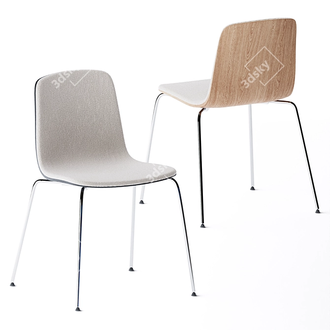 Aavo Upholstered Stackable Chair: Versatile Elegance 3D model image 2