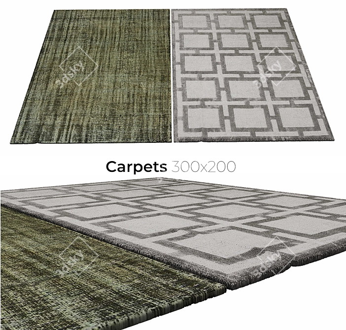 Stylish Interior Carpets 3D model image 1