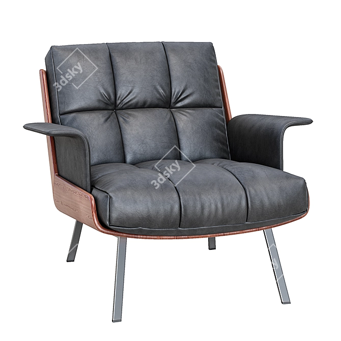 Luxury Daiki Leather Armchair 3D model image 3