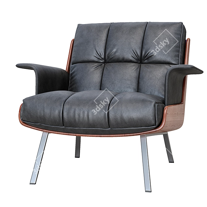 Luxury Daiki Leather Armchair 3D model image 5