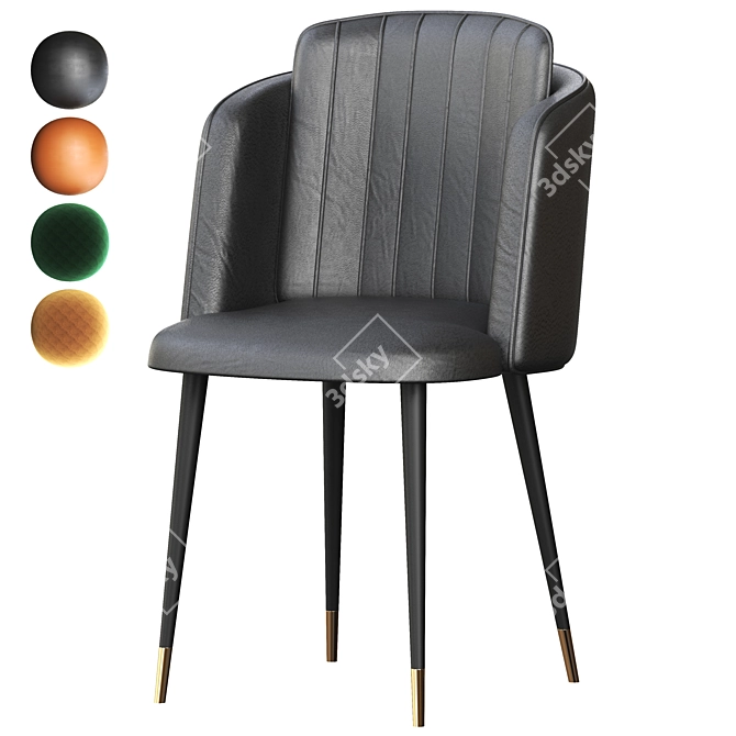 Luxurious Mila Velvet Armchair 3D model image 1