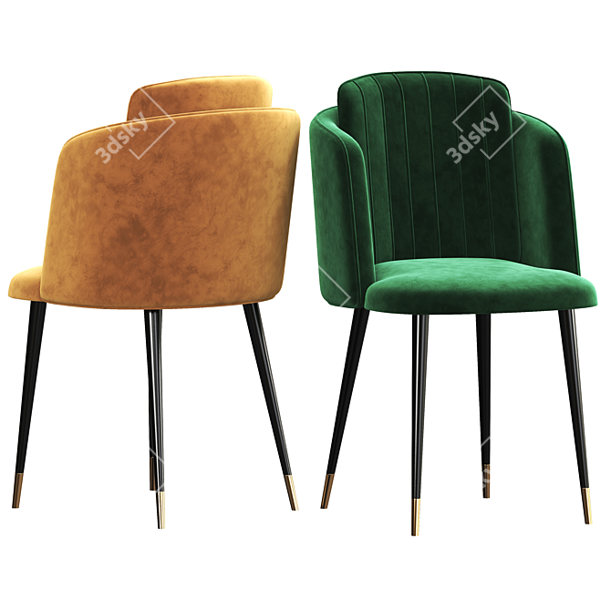 Luxurious Mila Velvet Armchair 3D model image 3