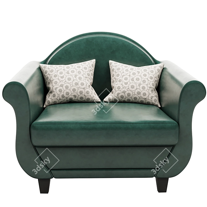 Luxurious Leather Brooks Brothers Armchair 3D model image 2