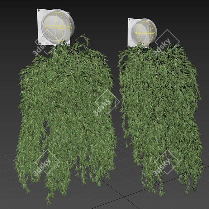 Glowing Greenery: Hanging Plant with Lights 3D model image 5