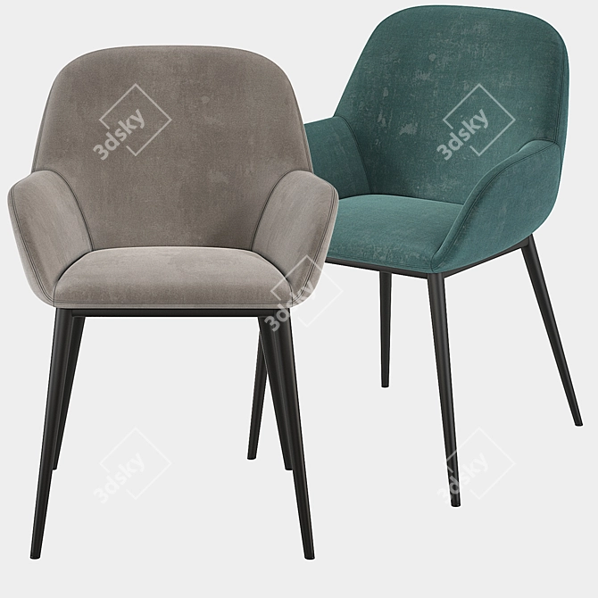 LaFORMA KONNA Velvet Chair: Barcelona Living 3D model image 2